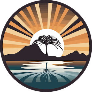 Palm-tree & Lake Sunset